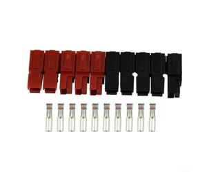 5 Pairs Waterproof Power Sockets 15/45A 600V Red Black for Vehicle Electrical Engineering Solar Panel for Battery Wire Splice(15A)
