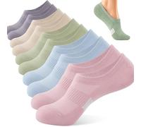 5 Pairs Womens Trainer Socks, Non Slip Invisible Ankle Socks, Low Cut Ladies Trainer Socks with Arch Support, Breathable and Sweat-Absorbent, Cushioned Ladies Walking Thin Sock For Women Size 3-7 UK