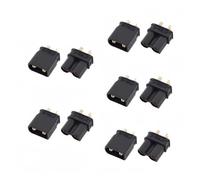 5 Pairs XT30U Yellow Black Male Female Connectors | Gold-Plated RC Lipo Battery Plugs for Multi-Axis Aircraft, Fixed Wing, FPV Drone, ESC | Upgrade XT30 Connectors(5pairs XT30U Black)