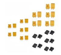 5 Pairs XT30U Yellow Black Male Female Connectors | Gold-Plated RC Lipo Battery Plugs for Multi-Axis Aircraft, Fixed Wing, FPV Drone, ESC | Upgrade XT30 Connectors(15pairs XT30 3 style)