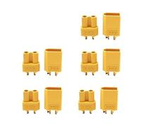 5 Pairs XT30U Yellow Black Male Female Connectors | Gold-Plated RC Lipo Battery Plugs for Multi-Axis Aircraft, Fixed Wing, FPV Drone, ESC | Upgrade XT30 Connectors(5pairs XT30 Yellow)