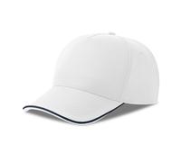 5-panel baseball cap Atlantis Headwear Recy Piping Blanc TU