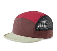 5-Panel Baseball Cap for Men Women, Short Brim Breathable Mesh, Adjustable Colorblock Sun Hat for Outdoor Sports Soft Top (UK, Alpha, One Size, Wine red)