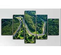 5 Panel Canvas Wall Art Nurburgring Rally Track Circuit Racing Natural Landscape HD Painting For Modern Home living room Office Decoration Large Size Framed Artworks Print Decor (60*32inch)