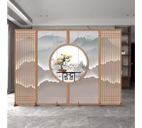 5 Panel Folding Privacy Screen, Hand-Woven Rattan Room Divider for Home Office, Art Shows and Room Separation,