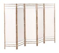 5-Panel Garden Privacy Screen ALBEROBELLO Folding Light Brown