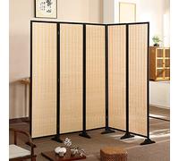 5 Panel Japanese Style Privacy Screen Room Divider - Flexible Folding Privacy Screens for Shared Spaces, Kids & Adults, Free Standing (H 170CM/67) - Perfect for Bedrooms & Living Rooms