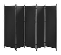 Beliani 5 Panel Room Divider Narni Black 270 Cm 170 Cm