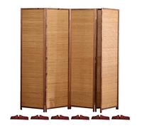 5-Panel Room Divider Screen, Folding Privacy Partition with Wooden Base, Freestanding Floor Separator for Studio, Living Room, Craft Room - 63" Tall, Movable & Versatile