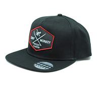 5 Panel Snapback Rapper Cap Black - Surf Monkey® - Flat Peak - Rapper Cap - Retro Style Snapback Size Adjuster