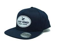5 Panel Snapback Rapper Cap Navy Blue - Surf Monkey® - Flat Peak - Rapper Cap - Retro Style Snapback Size Adjuster