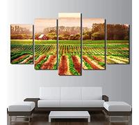 5 Panel Wall Art Green Field Farmer Canvas 5 Pieces Canvas Painting Wall Art 5 Piece Canvas Wall Art Print Painting Canvas 5 Pieces Photo Canvas Wall Pictures Living Room 175 X 80 Cm -9G2B-I2L7-