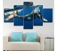 5 Panel Wall Art Humpback Whales Canvas Mural Painting Pictures Print On Canvas The Picture For Home Modern Living Room Bedroom Decoration 150 X 80 Cm -3E9I/L5L0-