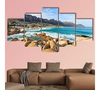 5 Panel Wall Art Painting Camps Bay In Cape Town Pictures Stretched By Wooden Frame Ready To Hang for Home Decoration Gift