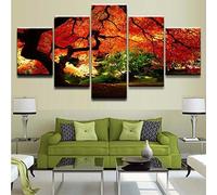 5 Panels Canvas Painting Wall Art Autumn Tree Landscape 175 X 80 Cm Posters And Prints For Living Room Hotel Restaurant Office Home Decor Poster Wall Art Mural - 5 Panels Canvas Prints Image -8G0Q/C2X