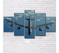 5 Panels Framed Canvas Boei B-52 Stratofortress in Flight Over Ocean Clouds Pictures Printing Painting Poster Wall Decor for Bedroom Living Room Bathroom Office