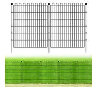 5 Panels No Dig Decorative Garden Fence for Yard, 32 in(H) X 11.8 ft(L) Animal Barrier Fencing for Outdoor Dog, Metal Portable Garden Fences for Borders, Pets, Landscape, Temporary Fence
