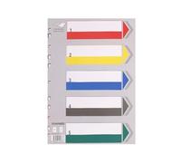 5-Part A4 Binder Dividers with Index Page - Multi-Punched Plastic Subject Tabs for File Sorting and Separation - 1 Pack