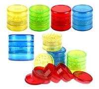 5 Part Plastic Tobacco & Herb Grinders - Magnetic Shark Teeth - 2 Assorted Color Pack - Durable, Easy to Clean, Portable - Spice Crusher for Tobacco, Herbs, Spices - Compact Travel-Friendly Design