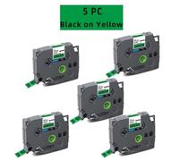 5 PC Compatible Label Ribbon Compatible with 12mm Tape Works with TZe231 TZe131 TZe431 TZe531 TZe631 TZe731 Laminated Tapes(Black on Green)
