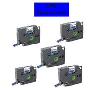 5 PC Compatible Label Ribbon Compatible with 12mm Tape Works with TZe231 TZe131 TZe431 TZe531 TZe631 TZe731 Laminated Tapes(Black on Blue)
