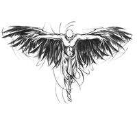 5 Pc Death Angel Fallen Angel Wing Fake Temporary Tattoos