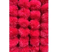 5 Pc Marigold Garland 4.5 Ft Long Strands of Artificial Marigold Flowers, Diwali Decorations Home, Indian Décor for Pooja, Wedding, Spring Bush Floral, Faux Garland, Día de Muertos Décor (Magenta)