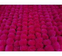 5 Pc Marigold Garland 5 Ft Long Strands of Artificial Marigold Flowers, Diwali Decorations Home, Indian Décor for Pooja, Wedding, Spring Bush Floral, Faux Garland, Día de Muertos Décor (Magenta)