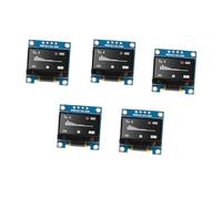 5 pcs 0.96 Inch I2C OLED Display Module, 128x64 Pixel SSD1306 I2C/IIC Interface, Self-Luminous Screen Board Compatible with Arduino Raspberry Pi ESP32 STM32 (White)