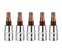 5 Pcs 1/4" Drive x T30 Torx Bit Socket S2 Steel Bits CR-V Sockets 38mm Length
