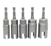 5 PCS 1/4 in Hex Shank Nut Drivers, Power Wing Nut Driver Set, Deep Impact Sockets for Hurricane Shutters, Includes 11/13/15/17/19 mm, Robust Chrome Vanadium Alloy
