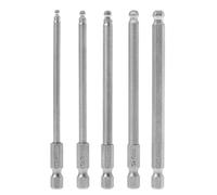 5 Pcs 1/4" Shank 100mm End Hexagon Screwdriver Bits Drill Set Flat Cross Star Head Torque Rachet Pozidriv Screwdriver Grip Hole Strip Bit Socket Nut Slot Drive Electric Drill
