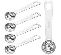 5 Pcs 1 Teaspoon Measuring Spoons, 5 ml/1 Tsp/1/3 Tablespoon/5 cc Stainless Steel Measuring Spoon Metal Single Measure Scoop for Kitchen Cooking & Baking