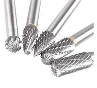 5 Pcs 10MM Tungsten Double Cut Carbide Burr Set, Acrux7 1/4 Inch Shank Head Carbide Rotary Burr Set, Die Grinder Bits for Die Grinder Drill, DIY Wood-Working Carving, Engraving, Metal Polishing