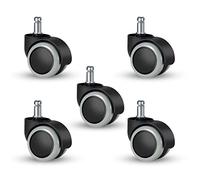 5 Pcs 11 mm Universal Size Office Chair Twin Caster Wheels, Chair Casters Replacement, for Office Chairs, Gaming Chair, Swivel Chair, Grey