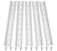 5 Pcs 12 Inch Aluminum DIN Rails, Top Hat Slotted DIN Rail, 35 mm Width x 7.5 mm Height x 12 Inch Length, with 10 Pcs MXU-DIN-100 Screws for Hardware Components Mounting