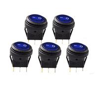 5 pcs 12V 20A Waterproof Round On/Off Rocker Switch Car Boat SPST