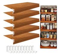 5 PCS 18"x33" Wire Shelf Covers - PVC Wood-Look Moisture Resint Easy to Cut Inllat for Pantry & Closet Wire Rac t for nizing