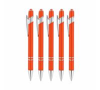 5 Pcs 2-in-1 Stylus Pen, Metal Ballpoint Pen Soft-Touch Tip No-Charging Smooth Writing for Smartphone Tablet Paper Notes
