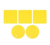 5 PCS 2 Round 3 Square Silicone Honeycomb Mat Multipurpose Hot Pads for Hot Dishes Tables (Yellow)