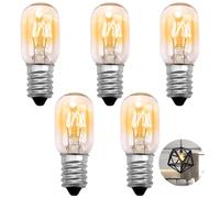 5 PCS 20W E14 Screw Salt Lamp Bulbs 230V, Mini Wax Warmer Light Bulbs Small Edison Screw Pygmy Bulbs for Himalayan Salt Lamp Sewing Machine Fridge Microwave Oven Wax Burners Cooker Hood (Warm White)