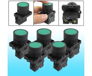 5 pcs 22mm 1 NO N/O Green Sign Momentary Push Button Switch 600V 10A ZB2-BE101C