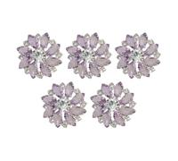 5 Pcs 25mm Rhinestone Crystal Flower Buttons Rhinestones Clothing Buttons Vintage Coat Buttons Retro Buttons Decorative Sew On Buttons Flat Back Rhinestones Embellishments for DIY Crafts Purple