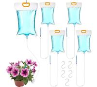 5 Pcs 3.5L Plant Drip Irrigation Kit with Adjustable Flow Valve Switch, Automatic Watering System, Efficient Plants Waterer Bags, Home Sprinkler Device for Indoor Patio, Outdoor Garden, Balcony Potted