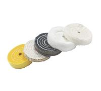 5 Pcs 3" Abrasive Buffing Wheel, 3/8'' Arbor Hole Denim/Rigid Sisal/Cotton Buffing Polishing Wheels for Bench Grinder/Die Grinder