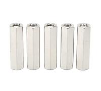 5 PCS 304 Stainless Steel Hex Coupling Nut Kit M10, Silver with Six Sides Design, Resistant Coupling Nuts for Bolts, Studs, Threaded Rods Maintenance Assembly