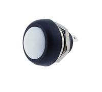 5 PCS 33B Mini Small Plastic Button Round Head ON OFF Momentary Switch 2 Pin 12mm Waterproof Power Reset Non-Latching(White)