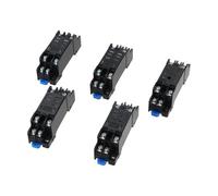 5 Pcs 35mm DIN Rail Mount DTF08A 8 Pin Relay Socket Base for LY2N-J, JQX-13F, HH62P Compatible with 8-Pin Relays, Plastic Terminal Block Holder for Industrial Equipment