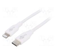 5 pcs : 39446 - Cable, USB 2.0, Apple Lightning plug,USB C plug, 1m, white, 87W