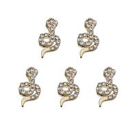 5 Pcs 3D Snake Nails Charm for New Year Jewelry Making, Gold | 3D Snake Nails Art Charm, Snake Shape Nails Decorations, Jewelry Accessories